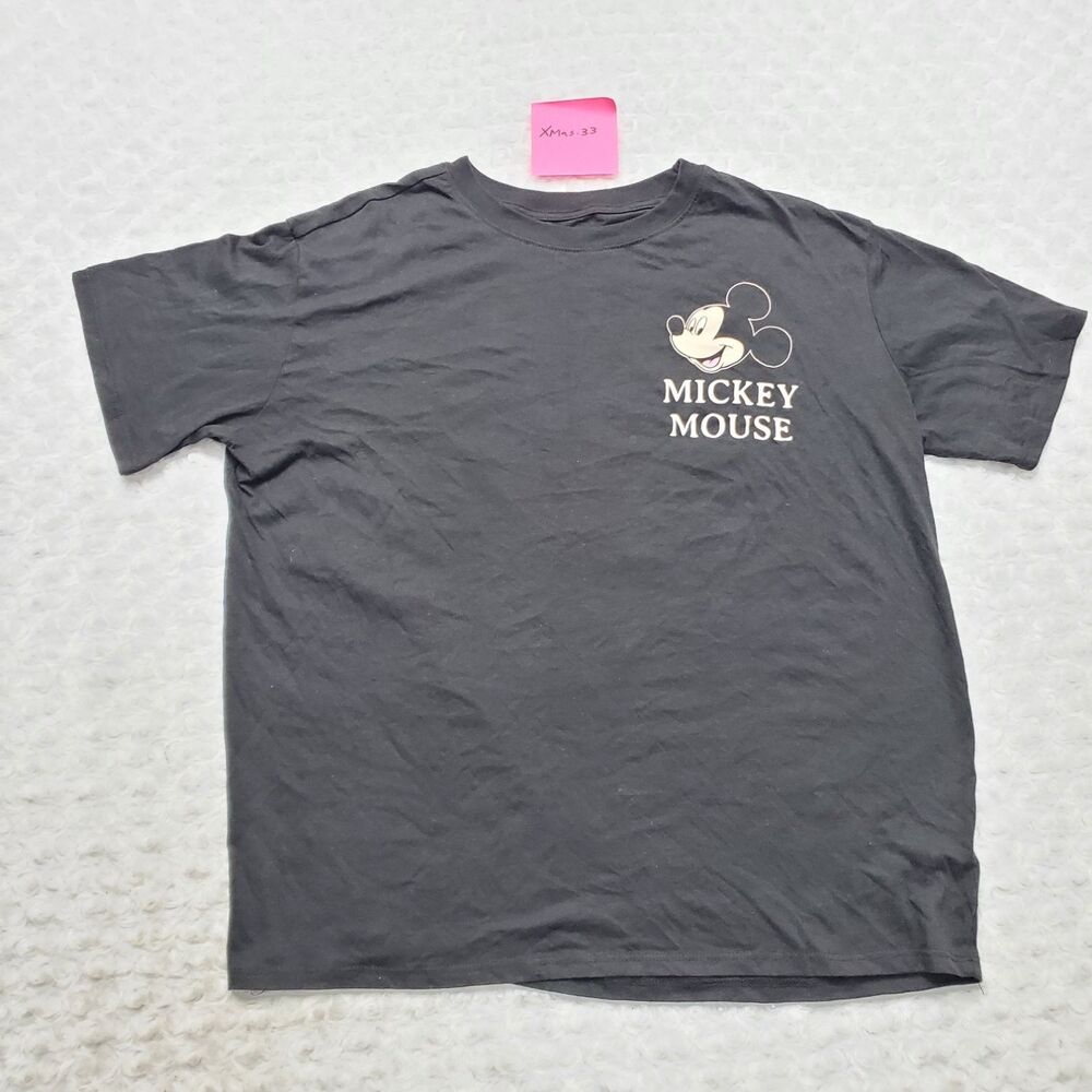Disney Mickey Mouse Minnie Outdoors Graphic T-Shirt Black Youth XL 16-18 Freeze